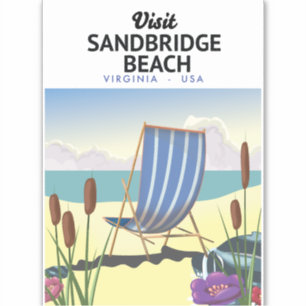 Autocollant de l'affiche de voyage de Virginia Bea