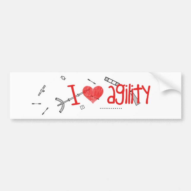 Autocollant de l'agilité I <3 (Devant)