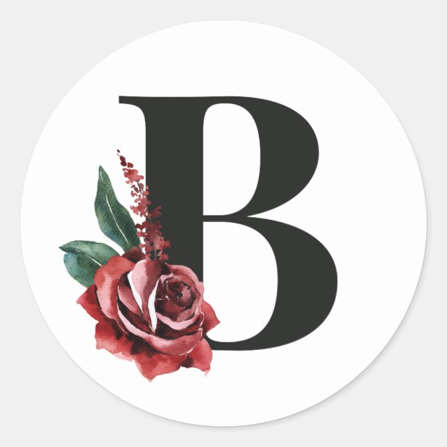 Autocollant de lettre B initiale pour les vacances (Devant)