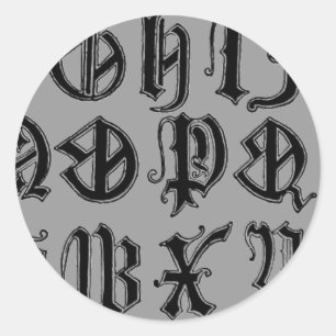 Autocollant de lettres gothiques