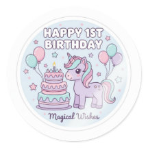 Autocollant de licorne pour le 1er anniversaire