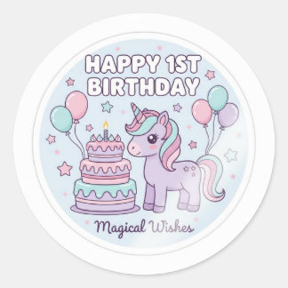 Autocollant de licorne pour le 1er anniversaire