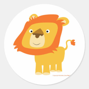 Autocollant de lion caricaturale