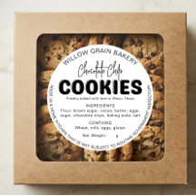 Autocollant de liste d'ingrédients de cookie de Co