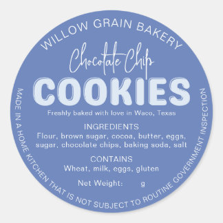 Autocollant de liste d'ingrédients de cookie de Co