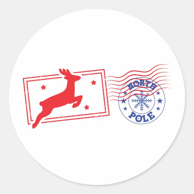 autocollant de livraison du pôle nord pour cadeaux (Devant)