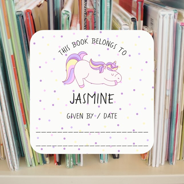 autocollant de livre Unicorn, plaque, bibliothèque (Créateur téléchargé)