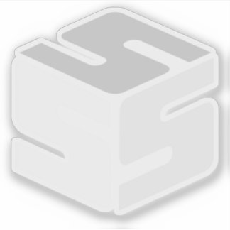 Autocollant de logo blanc à couche S (3 po x 3 po)