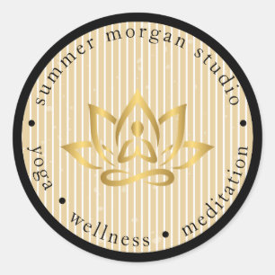 Autocollant de logo de studio de yoga moderne 