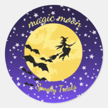 Autocollant de lune magique Halloween effrayant