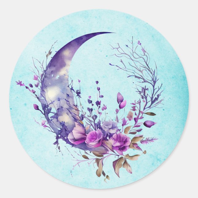 Autocollant de lune violette (Devant)