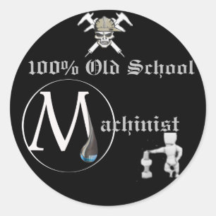 Autocollant de machiniste de vieille école de 100%