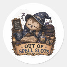 Autocollant de magicien D&D drôle - Plus de sorts 
