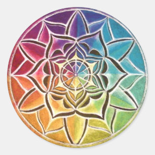 Autocollant de mandala de roue de couleur