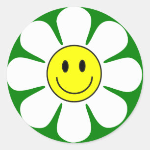 autocollant de marguerite de visage