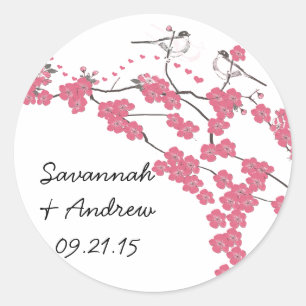 Autocollant de mariage à la fleur de cerisier de l