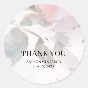 Autocollant de mariage à l'aquarelle florale éléga