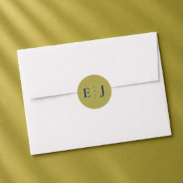 Autocollant de mariage à monogramme Chartreuse mod