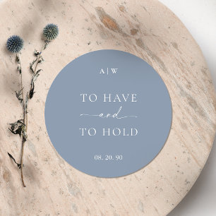 Autocollant de mariage bleu poussiéreux – POUR AVO
