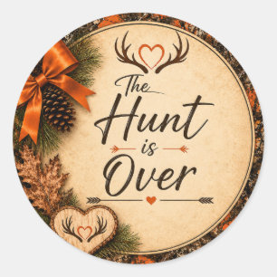 Autocollant de mariage camouflage orange The Hunt