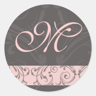 Autocollant de mariage de monogramme