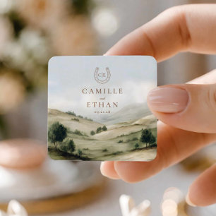 Autocollant de mariage élégant de ranch