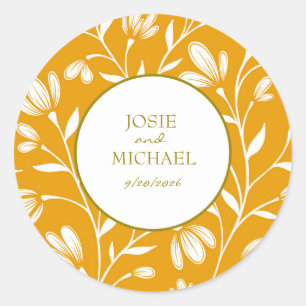 Autocollant de mariage floral