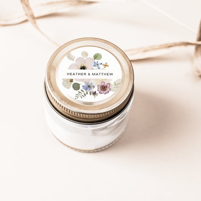 Autocollant de mariage floral moderne (Modern Floral Wedding Sticker by Painted Paperie
)