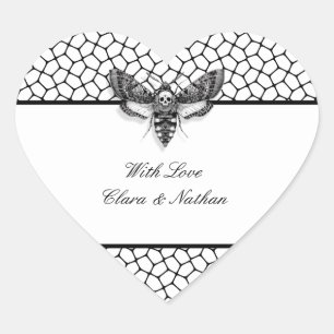 Autocollant de mariage gothique – Papillon de nuit