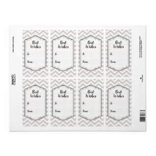 Autocollant de mariage gris argenté et blanc à che