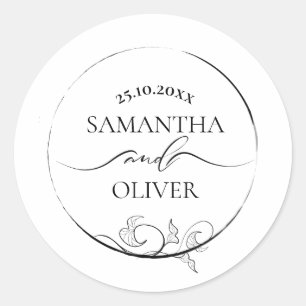 Autocollant de mariage minimaliste moderne
