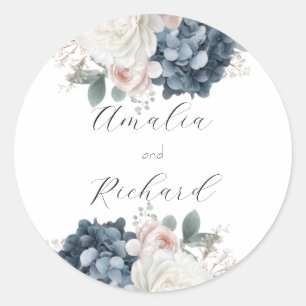 Autocollant de mariage personnalisé à motif floral
