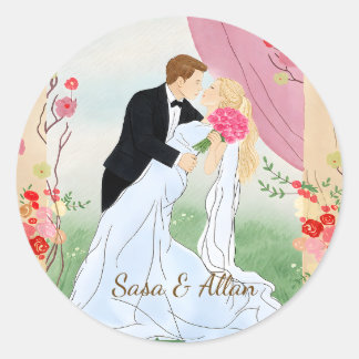 Autocollant de mariage personnalisé pour mariée et