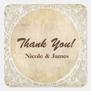 Autocollant de mariage Romantisme rustique à cadre