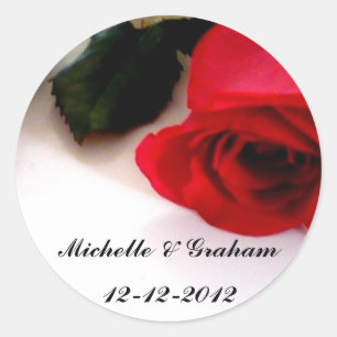 Autocollant de mariage Roses Rouges