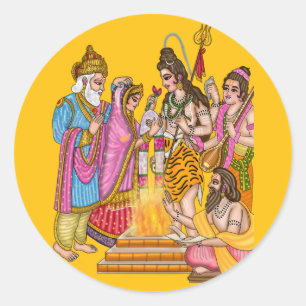 Autocollant de mariage Shiva Parvati