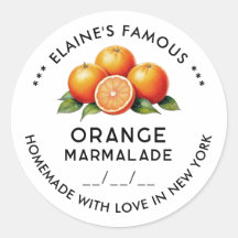 Autocollant de marmelade d'orange modifiable avec