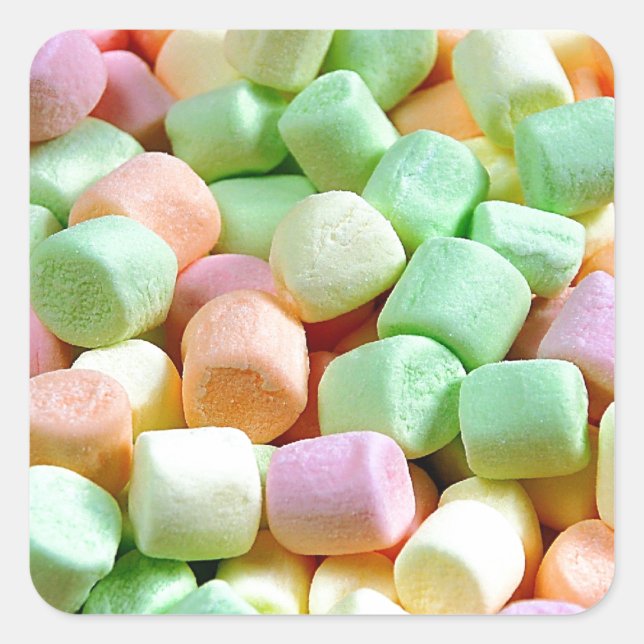 Autocollant de marshmallows miniature coloré (Devant)