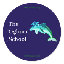 Autocollant de mascotte de l'école Ogburn bleu fon