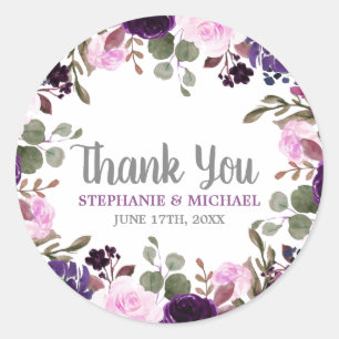 Autocollant de Merci de de Boho Floral Lavender