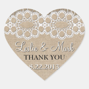 Autocollant de Merci de toile de jute et de