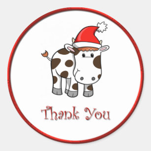 Autocollant de Merci de vache à MOO de Noël
