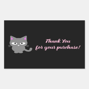 Autocollant de Merci noir personnalisable avec cha