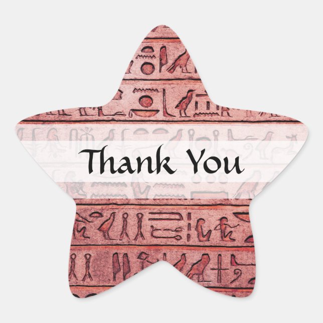 Autocollant de Merci rouge pour hiéroglyphes égypt (Devant)