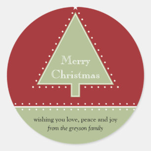 Autocollant de message de cadeau d'arbre de Noël