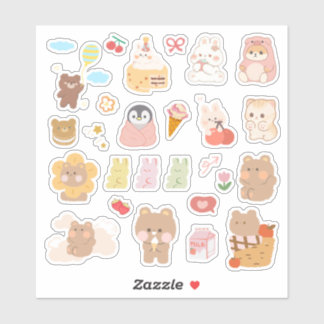 Autocollant de mignon animal Kawaii