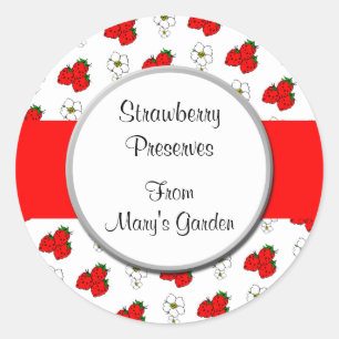 Autocollant de mise en conserve à motif fraise per