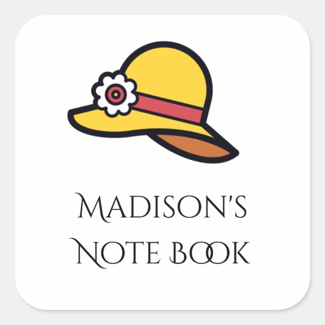 Autocollant de modèle de casquette jaune de nom pe (Devant)