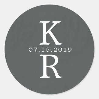 autocollant de monogramme à l'aquarelle Monogramme