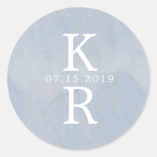 Autocollant de monogramme aquarelle Monogramme de  (Devant)